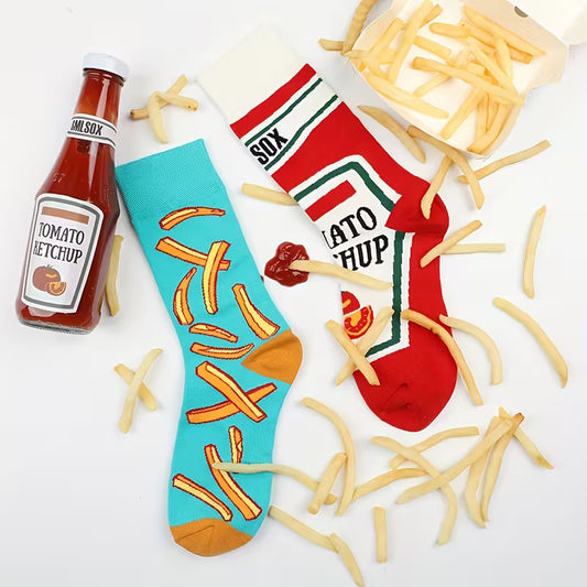 One pair Ketchup and Fries Socks